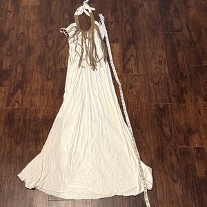 Sky Cream and Brown Maxi Dress NWT